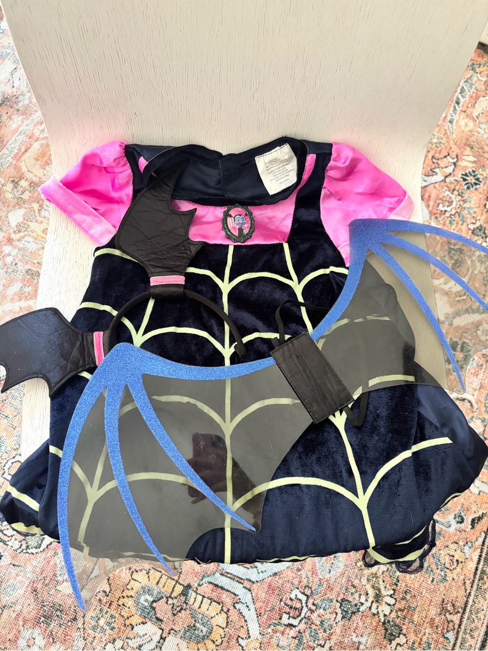 Disney Vampirina Halloween preschool Girl Costume Dress Headband Wings Size 4-6